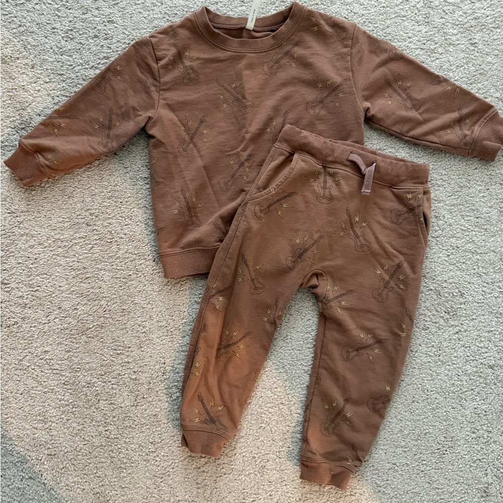 Rylee + Cru Guitar Relaxed Sweatshirt & Jogger Set Size 2-3Y - Picture 2 of 3
